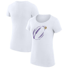 Minnesota Vikings G-III 4Her by Carl Banks Women's Super-Slim Fit Lightweight Subtle Football T-Shirt White