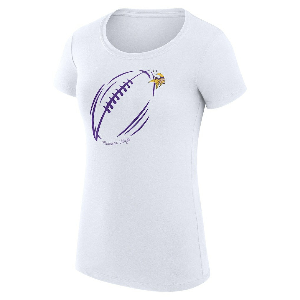 Minnesota Vikings G-III 4Her by Carl Banks Women's Super-Slim Fit Lightweight Subtle Football T-Shirt White