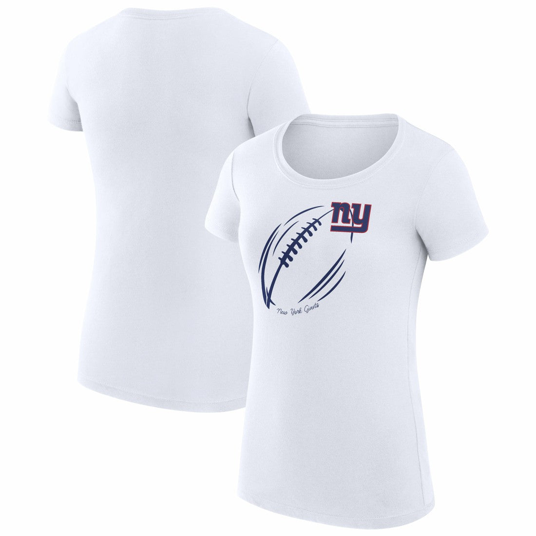 New York Giants G-III 4Her by Carl Banks Women's Super-Slim Fit Lightweight Subtle Football T-Shirt White