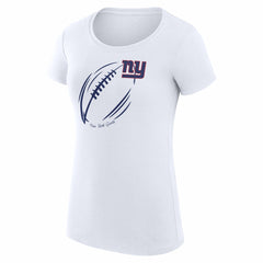 New York Giants G-III 4Her by Carl Banks Women's Super-Slim Fit Lightweight Subtle Football T-Shirt White