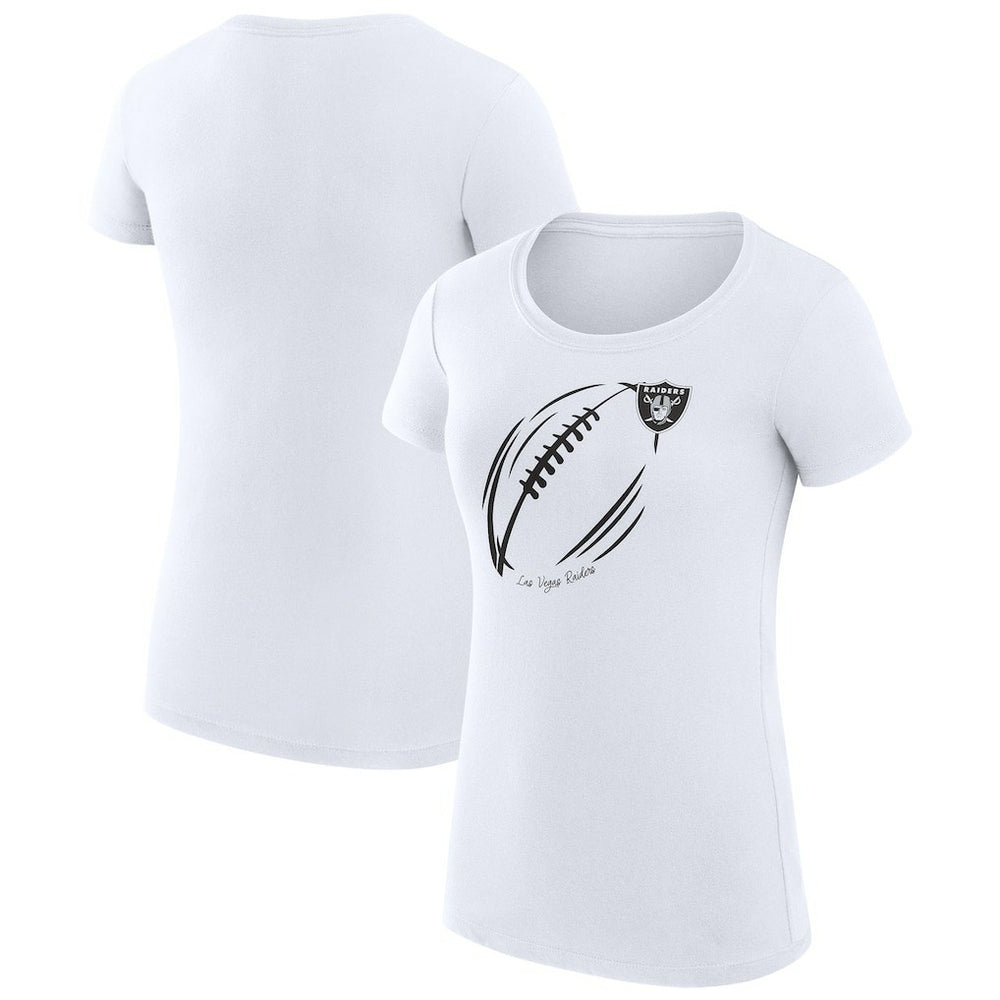 Las Vegas Raiders G-III 4Her by Carl Banks Women's Super-Slim Fit Lightweight Subtle Football T-Shirt White