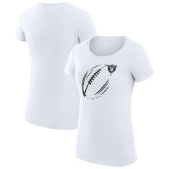 Las Vegas Raiders G-III 4Her by Carl Banks Women's Super-Slim Fit Lightweight Subtle Football T-Shirt White