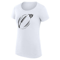 Las Vegas Raiders G-III 4Her by Carl Banks Women's Super-Slim Fit Lightweight Subtle Football T-Shirt White