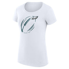 Philadelphia Eagles G-III 4Her by Carl Banks Women's Super-Slim Fit Lightweight Subtle Football T-Shirt White