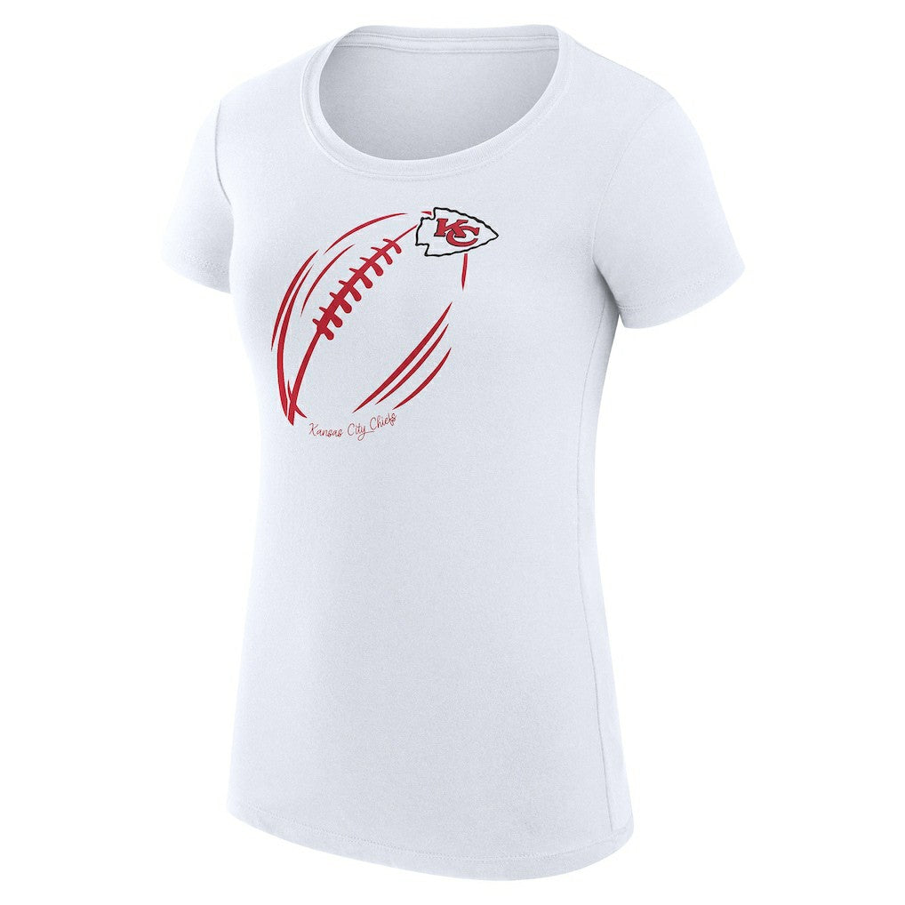Kansas City Chiefs G-III 4Her by Carl Banks Women's Super-Slim Fit Lightweight Subtle Football T-Shirt White