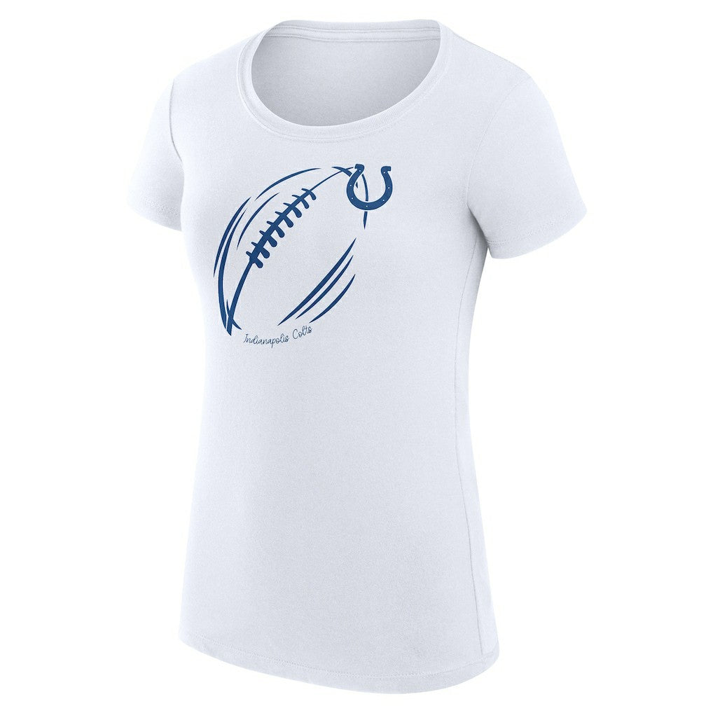 Indianapolis Colts G-III 4Her by Carl Banks Women's Super-Slim Fit Lightweight Subtle Football T-Shirt White
