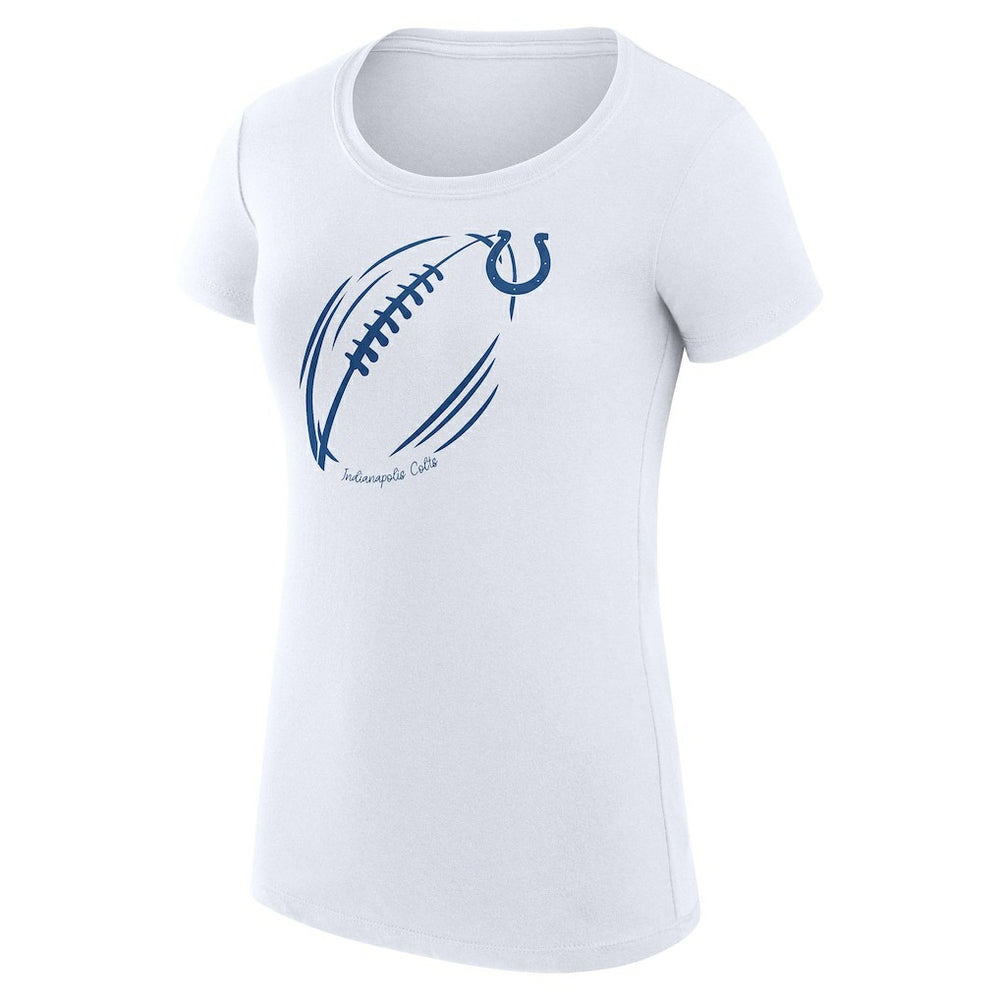 Indianapolis Colts G-III 4Her by Carl Banks Women's Super-Slim Fit Lightweight Subtle Football T-Shirt White
