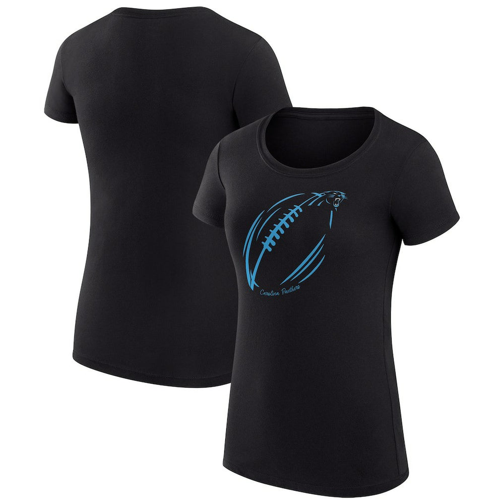 Carolina Panthers G-III 4Her by Carl Banks Women's Super-Slim Fit Lightweight Subtle Football T-Shirt Black