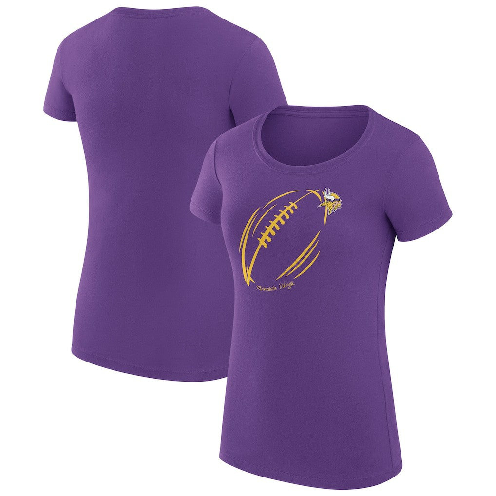 Minnesota Vikings G-III 4Her by Carl Banks Women's Super-Slim Fit Lightweight Subtle Football T-Shirt Purple