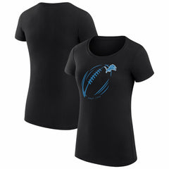 Detroit Lions G-III 4Her by Carl Banks Women's Super-Slim Fit Lightweight Subtle Football T-Shirt Black