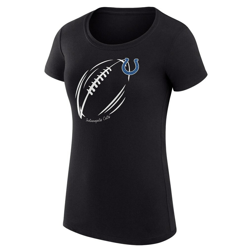 Indianapolis Colts G-III 4Her by Carl Banks Women's Super-Slim Fit Lightweight Subtle Football T-Shirt Black