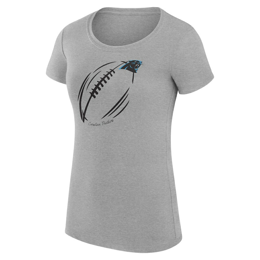 Carolina Panthers G-III 4Her by Carl Banks Women's Super-Slim Fit Lightweight Subtle Football T-Shirt Heather Gray