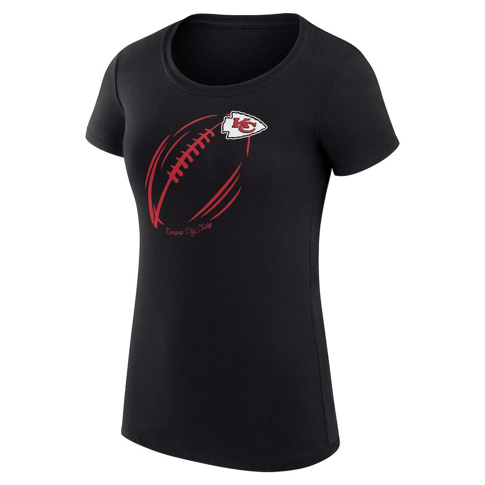 Kansas City Chiefs G-III 4Her by Carl Banks Women's Super-Slim Fit Lightweight Subtle Football T-Shirt Black