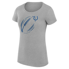 Indianapolis Colts G-III 4Her by Carl Banks Women's Super-Slim Fit Lightweight Subtle Football T-Shirt Heather Gray