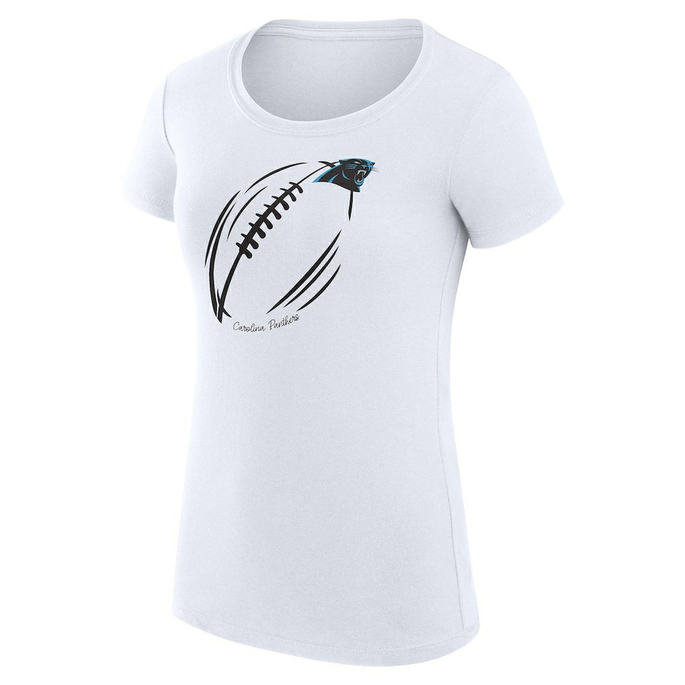 Carolina Panthers G-III 4Her by Carl Banks Women's Super-Slim Fit Lightweight Subtle Football T-Shirt White