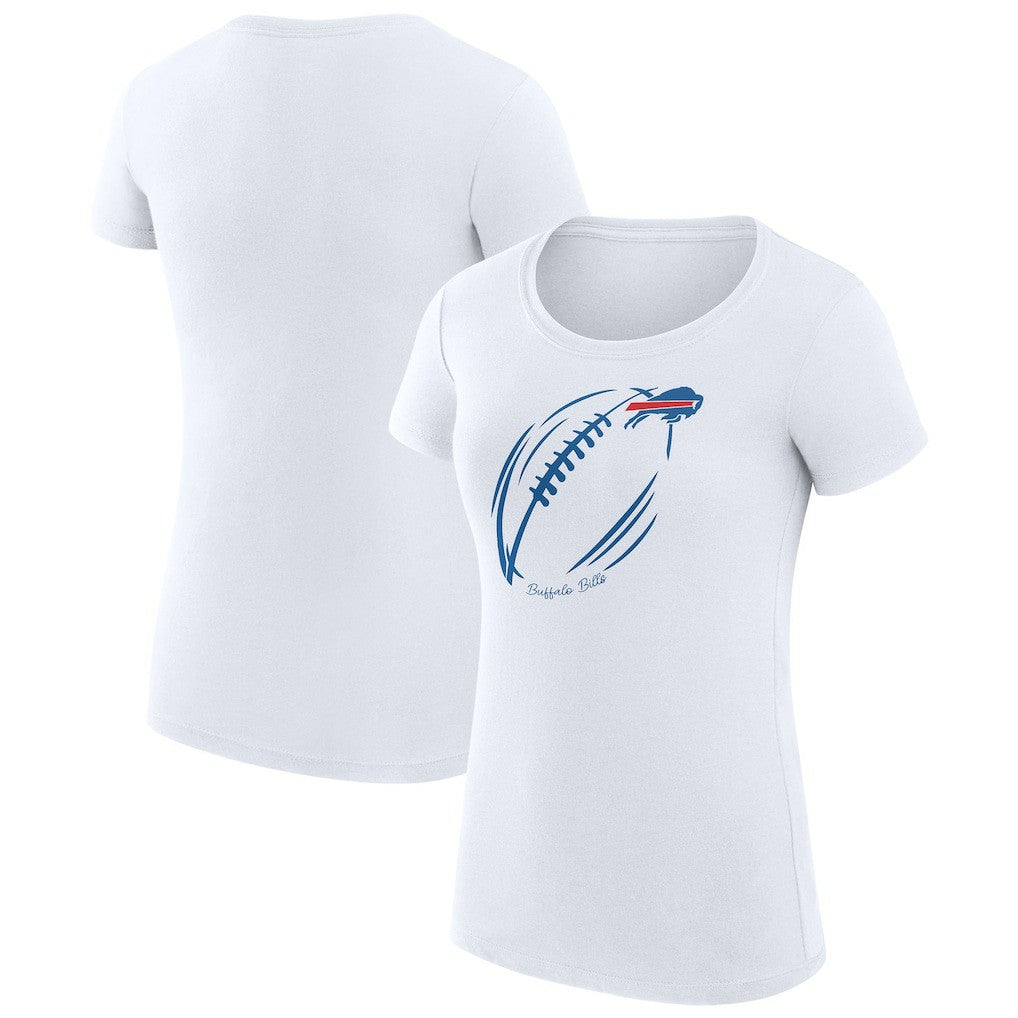 Buffalo Bills G-III 4Her by Carl Banks Women's Super-Slim Fit Lightweight Subtle Football T-Shirt White