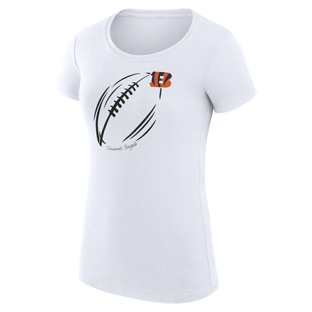 Cincinnati Bengals G-III 4Her by Carl Banks Women's Super-Slim Fit Lightweight Subtle Football T-Shirt White