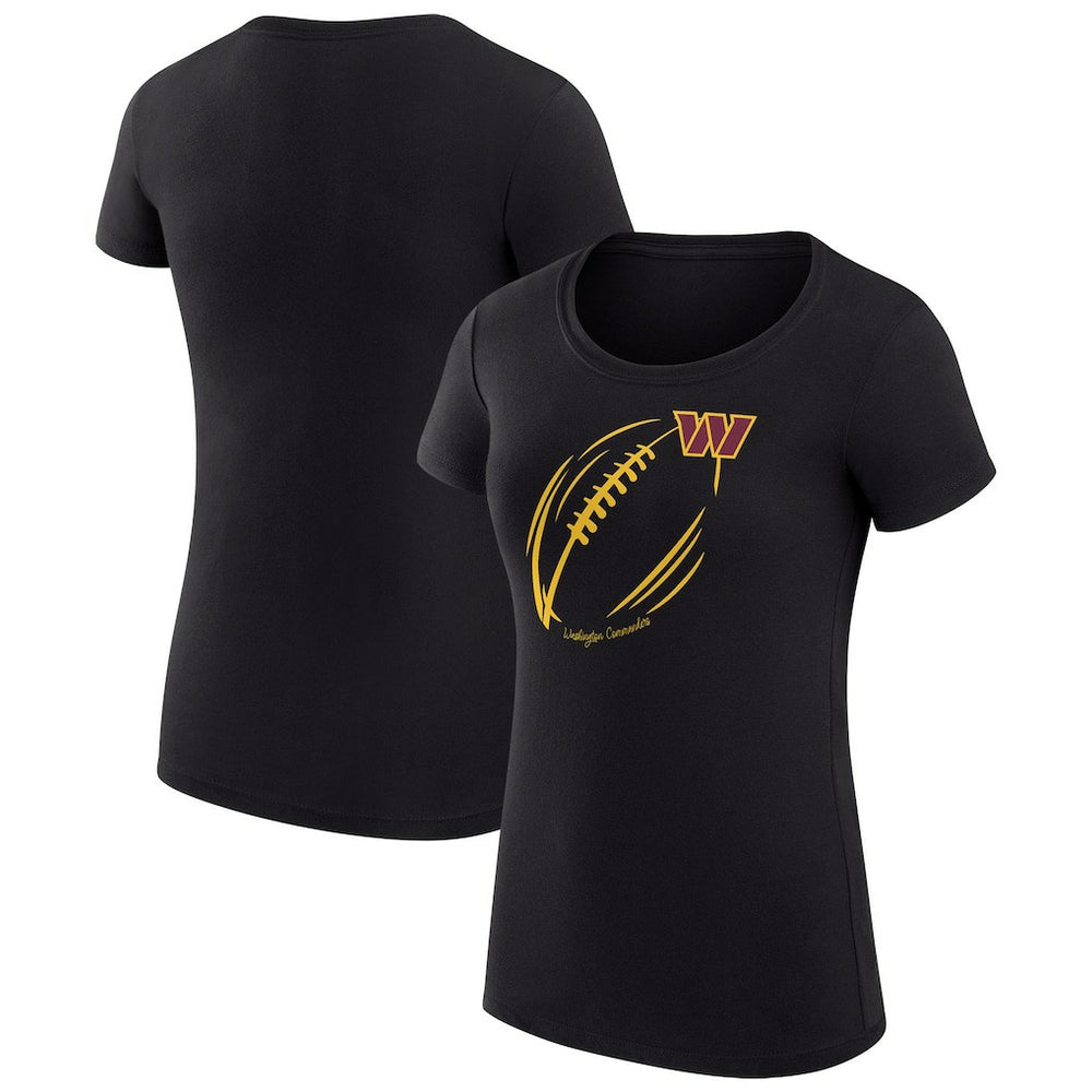 Washington Commanders G-III 4Her by Carl Banks Women's Super-Slim Fit Lightweight Subtle Football T-Shirt Black
