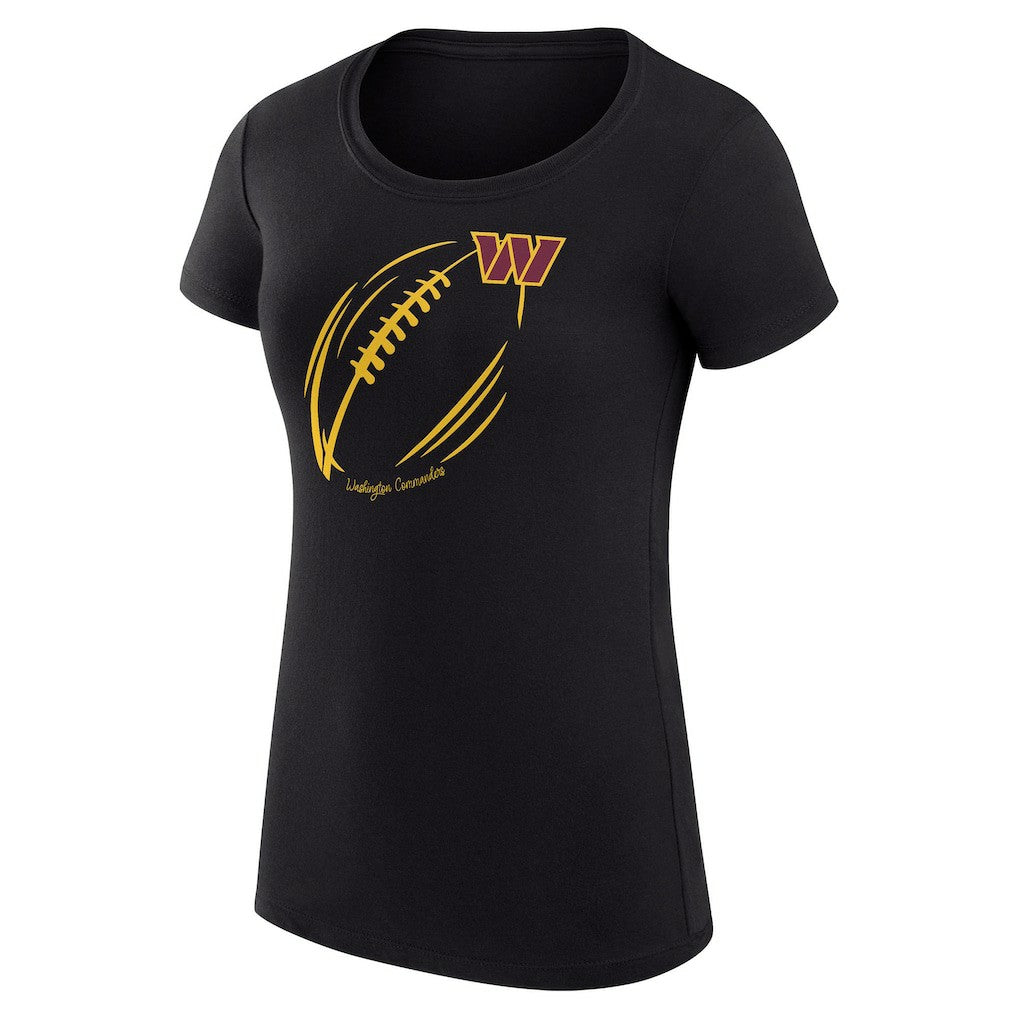 Washington Commanders G-III 4Her by Carl Banks Women's Super-Slim Fit Lightweight Subtle Football T-Shirt Black