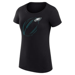 Philadelphia Eagles G-III 4Her by Carl Banks Women's Super-Slim Fit Lightweight Subtle Football T-Shirt Black