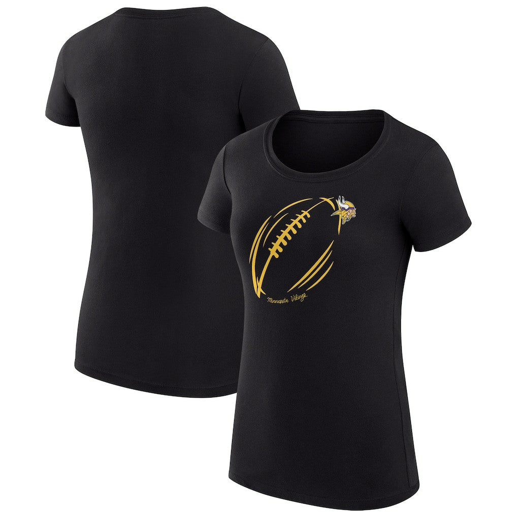 Minnesota Vikings G-III 4Her by Carl Banks Women's Super-Slim Fit Lightweight Subtle Football T-Shirt Black
