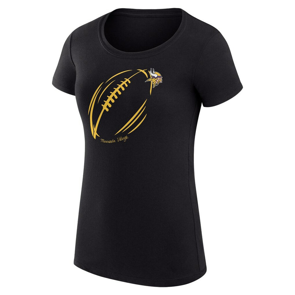 Minnesota Vikings G-III 4Her by Carl Banks Women's Super-Slim Fit Lightweight Subtle Football T-Shirt Black