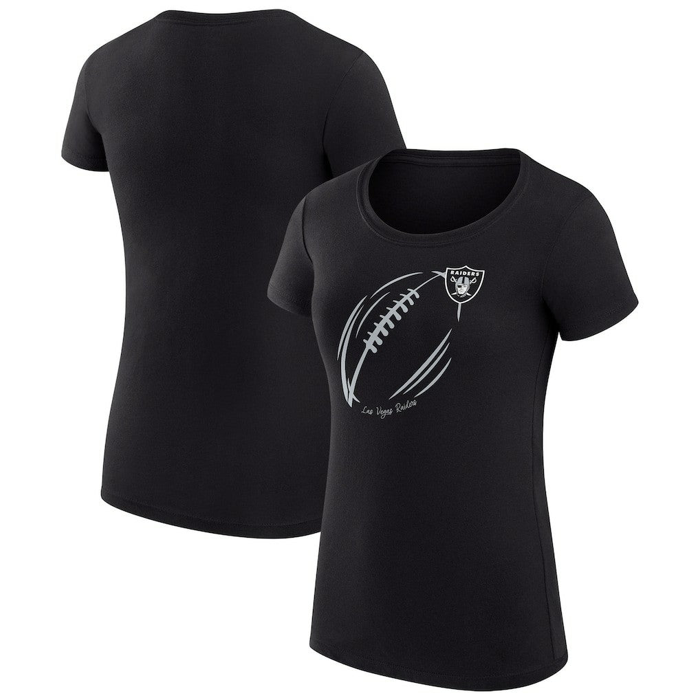 Las Vegas Raiders G-III 4Her by Carl Banks Women's Super-Slim Fit Lightweight Subtle Football T-Shirt Black