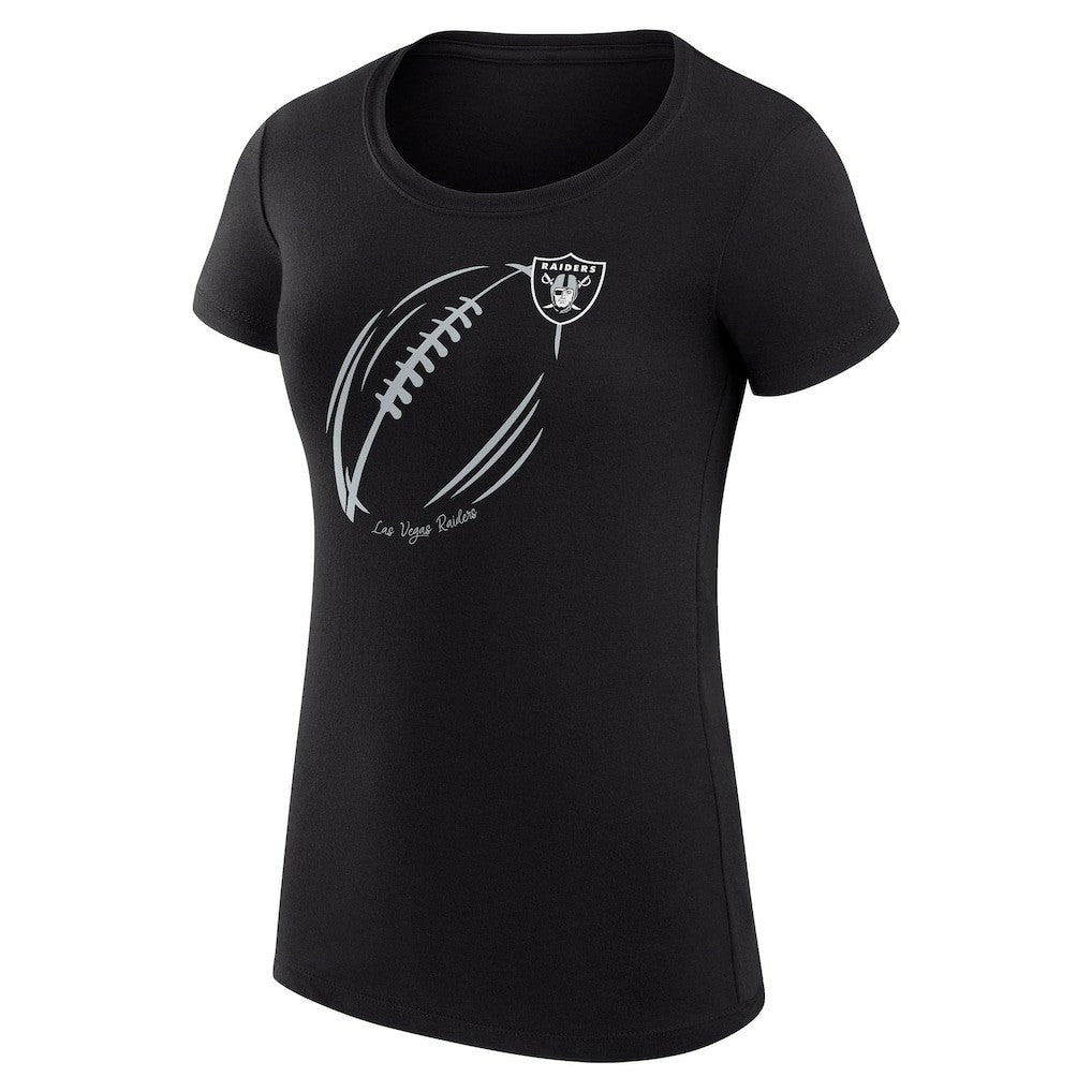 Las Vegas Raiders G-III 4Her by Carl Banks Women's Super-Slim Fit Lightweight Subtle Football T-Shirt Black