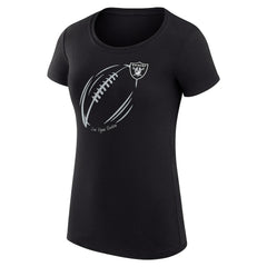 Las Vegas Raiders G-III 4Her by Carl Banks Women's Super-Slim Fit Lightweight Subtle Football T-Shirt Black