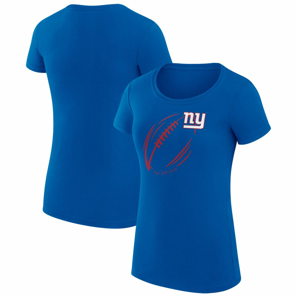 New York Giants G-III 4Her by Carl Banks Women's Super-Slim Fit Lightweight Subtle Football T-Shirt Royal