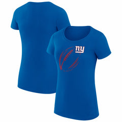 New York Giants G-III 4Her by Carl Banks Women's Super-Slim Fit Lightweight Subtle Football T-Shirt Royal