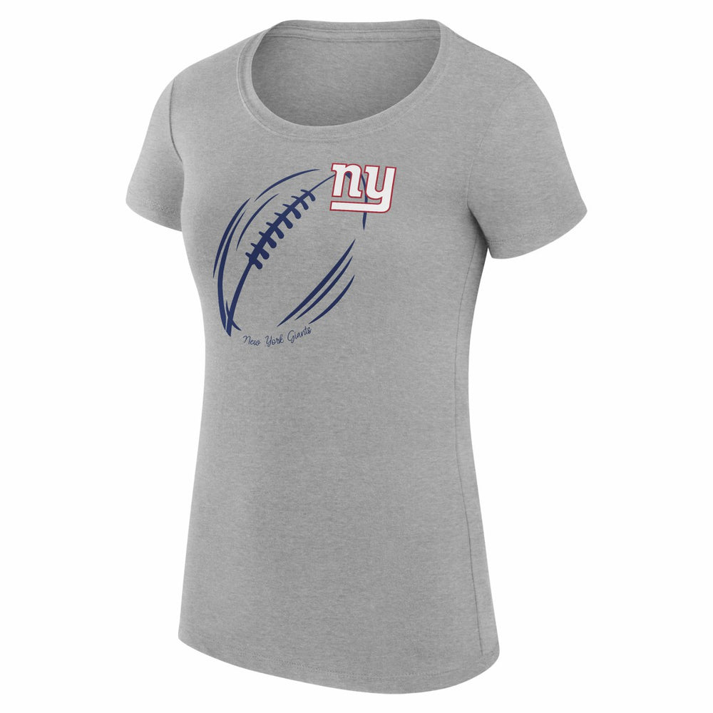 New York Giants G-III 4Her by Carl Banks Women's Super-Slim Fit Lightweight Subtle Football T-Shirt Heather Gray