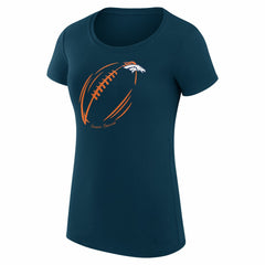 Denver Broncos G-III 4Her by Carl Banks Women's Super-Slim Fit Lightweight Subtle Football T-Shirt Navy