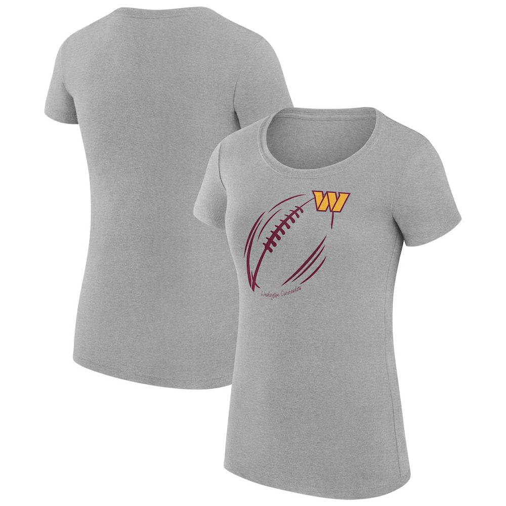 Washington Commanders G-III 4Her by Carl Banks Women's Super-Slim Fit Lightweight Subtle Football T-Shirt Heather Gray