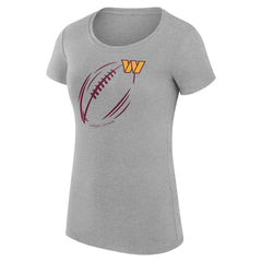 Washington Commanders G-III 4Her by Carl Banks Women's Super-Slim Fit Lightweight Subtle Football T-Shirt Heather Gray