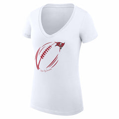 Tampa Bay Buccaneers G-III 4Her by Carl Banks Women's Super-Slim Fit Lightweight Subtle Football V-Neck T-Shirt White