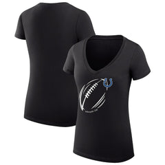 Indianapolis Colts G-III 4Her by Carl Banks Women's Super-Slim Fit Lightweight Subtle Football V-Neck T-Shirt Black