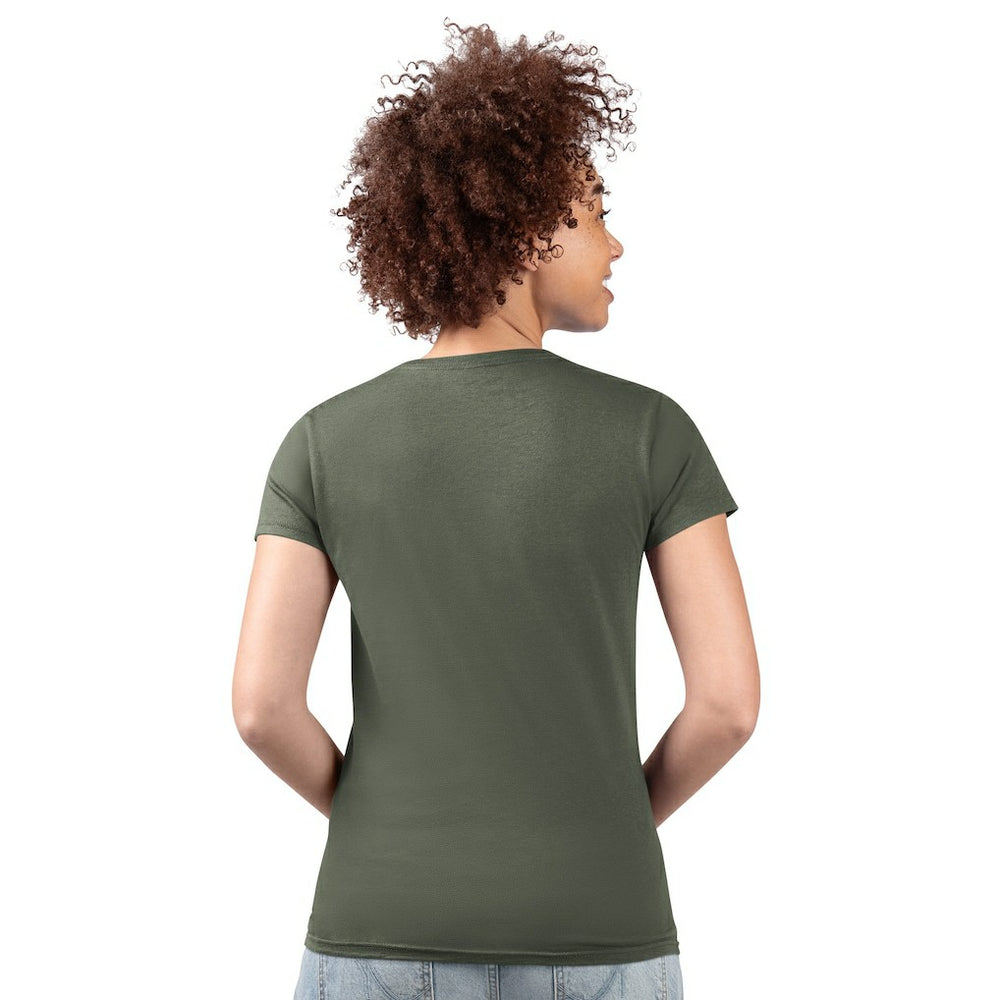 New York Jets G-III 4Her by Carl Banks Women's Super-Slim Fit Lightweight Subtle Football V-Neck T-Shirt Olive