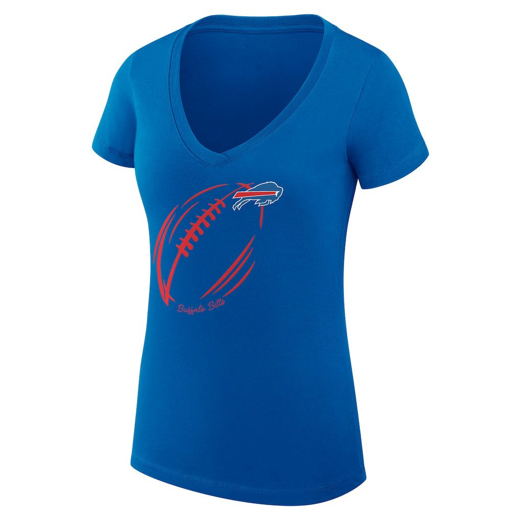 Buffalo Bills G-III 4Her by Carl Banks Women's Super-Slim Fit Lightweight Subtle Football V-Neck T-Shirt Royal
