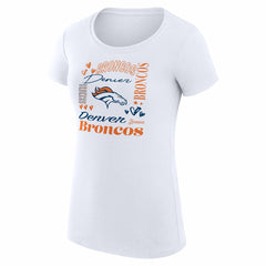 Denver Broncos G-III 4Her by Carl Banks Women's Super-Slim Fit Lightweight Collage Team T-Shirt White