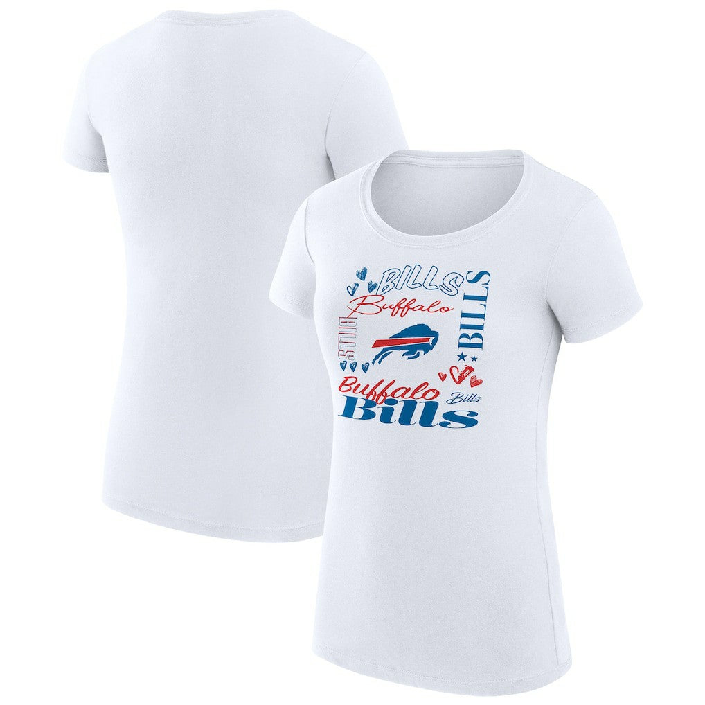 Buffalo Bills G-III 4Her by Carl Banks Women's Super-Slim Fit Lightweight Collage Team T-Shirt White