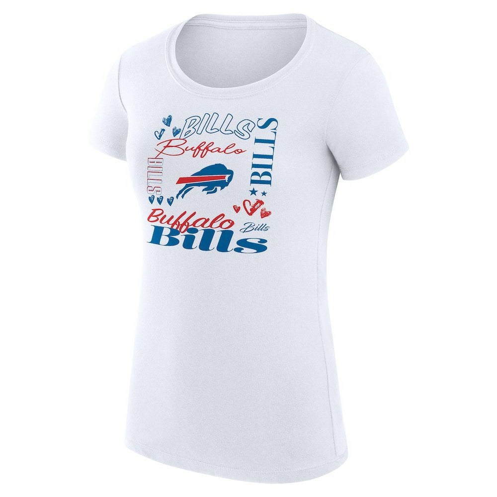 Buffalo Bills G-III 4Her by Carl Banks Women's Super-Slim Fit Lightweight Collage Team T-Shirt White