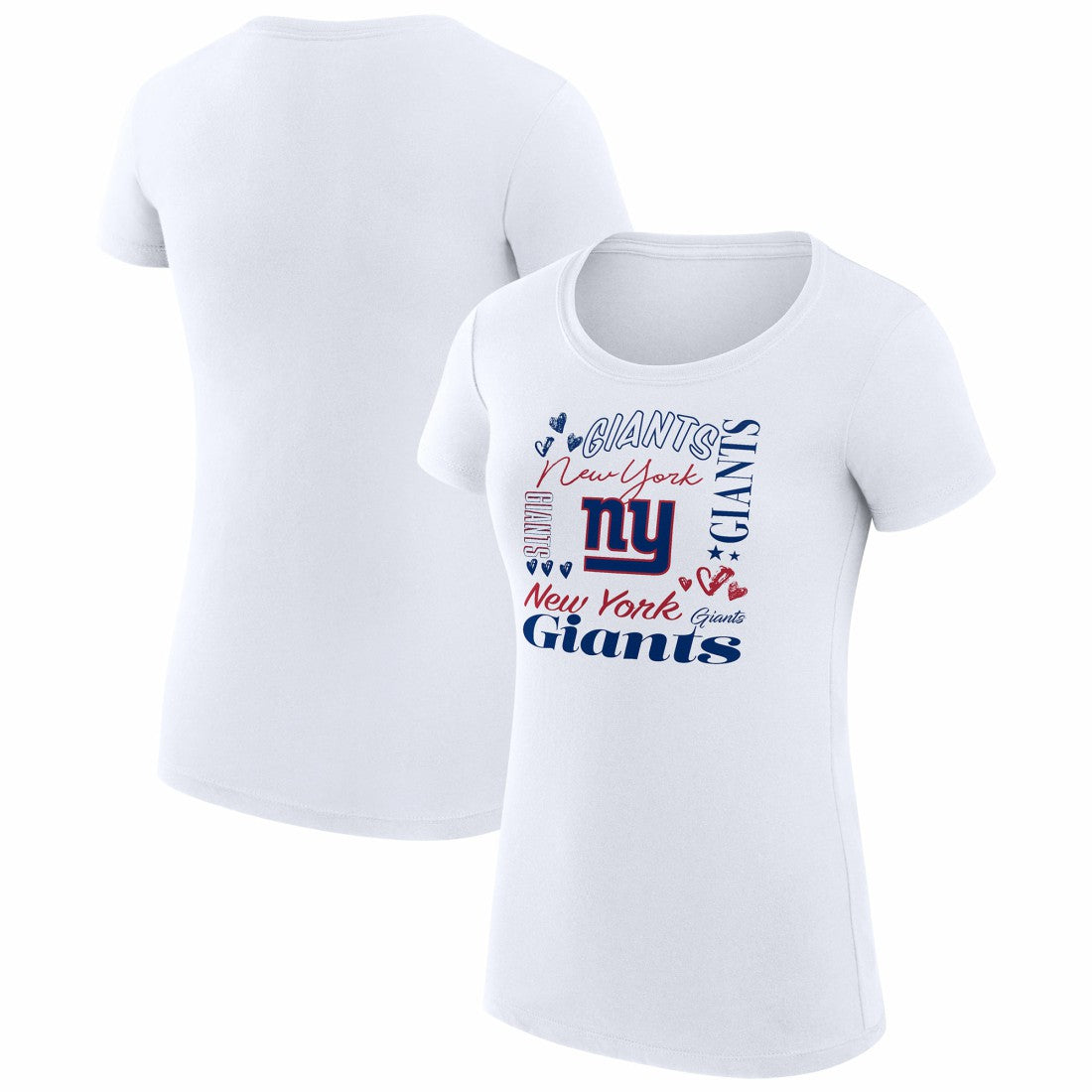 New York Giants G-III 4Her by Carl Banks Women's Super-Slim Fit Lightweight Collage Team T-Shirt White