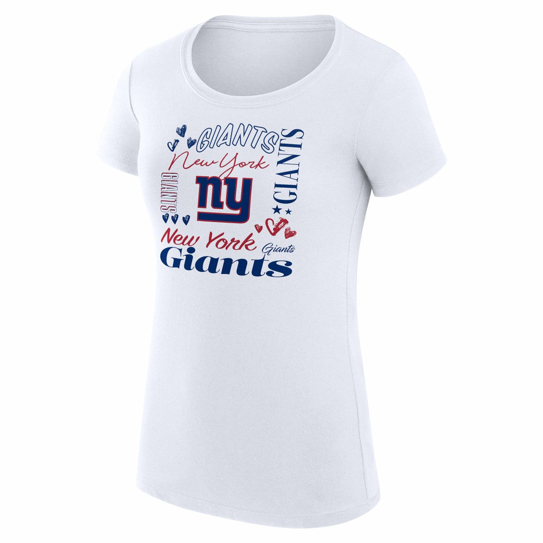 New York Giants G-III 4Her by Carl Banks Women's Super-Slim Fit Lightweight Collage Team T-Shirt White