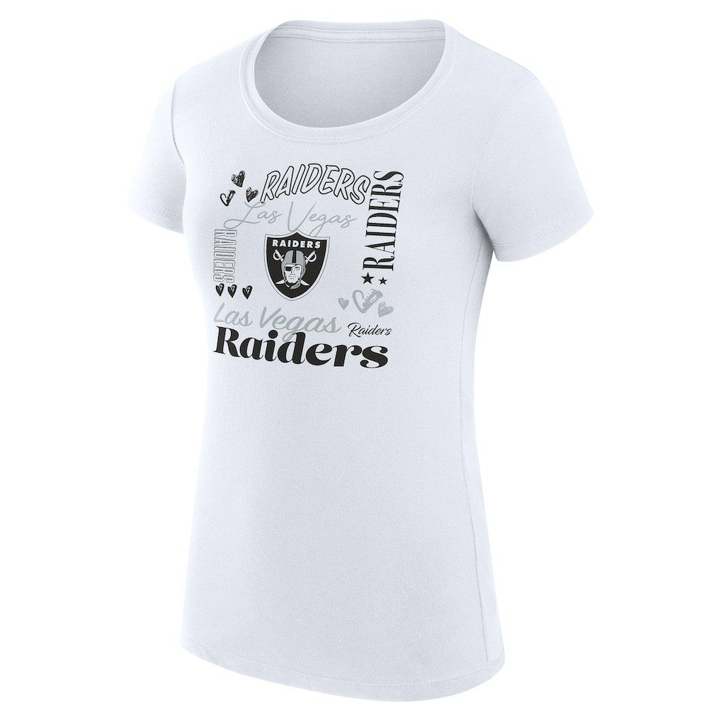Las Vegas Raiders G-III 4Her by Carl Banks Women's Super-Slim Fit Lightweight Collage Team T-Shirt White