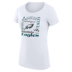 Philadelphia Eagles G-III 4Her by Carl Banks Women's Super-Slim Fit Lightweight Collage Team T-Shirt White