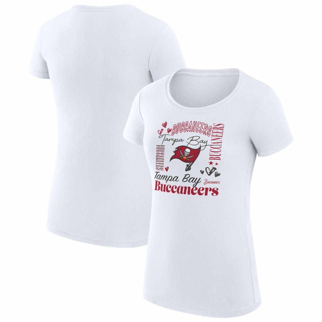 Tampa Bay Buccaneers G-III 4Her by Carl Banks Women's Super-Slim Fit Lightweight Collage Team T-Shirt White