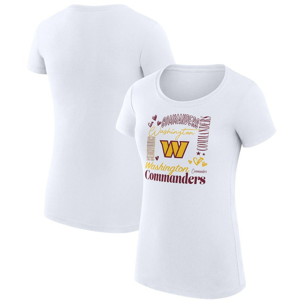 Washington Commanders G-III 4Her by Carl Banks Women's Super-Slim Fit Lightweight Collage Team T-Shirt White