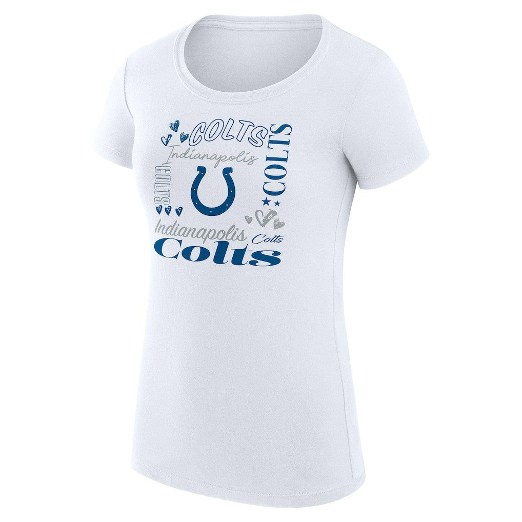 Indianapolis Colts G-III 4Her by Carl Banks Women's Super-Slim Fit Lightweight Collage Team T-Shirt White