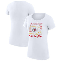 Kansas City Chiefs G-III 4Her by Carl Banks Women's Super-Slim Fit Lightweight Collage Team T-Shirt White